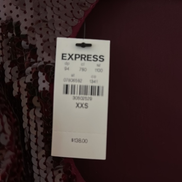 Express Mock Neck Sequin Mini Dress - Picture 3 of 5